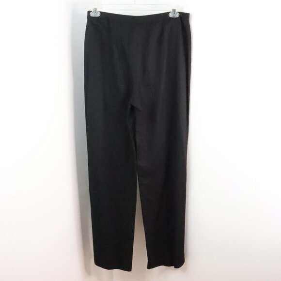 New Linda Allard Ellen Tracy Women's 10 Black Linen Silk Knit Straight Leg Pants - Picture 4 of 10